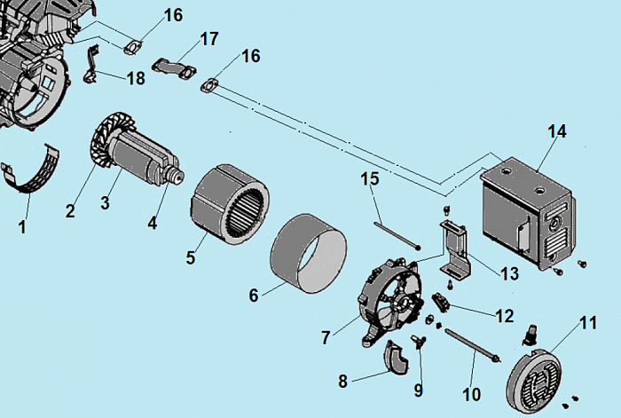 1 ЯКОРЬ - СТАТОР - БЛОК AVR GG6500 ГЕНЕРАТОР CHAMPION